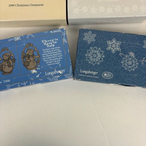 Lot (7) Longaberger Christmas ornaments/tie-on Collector’s Club/Snowfrie… - Picture 4 of 11